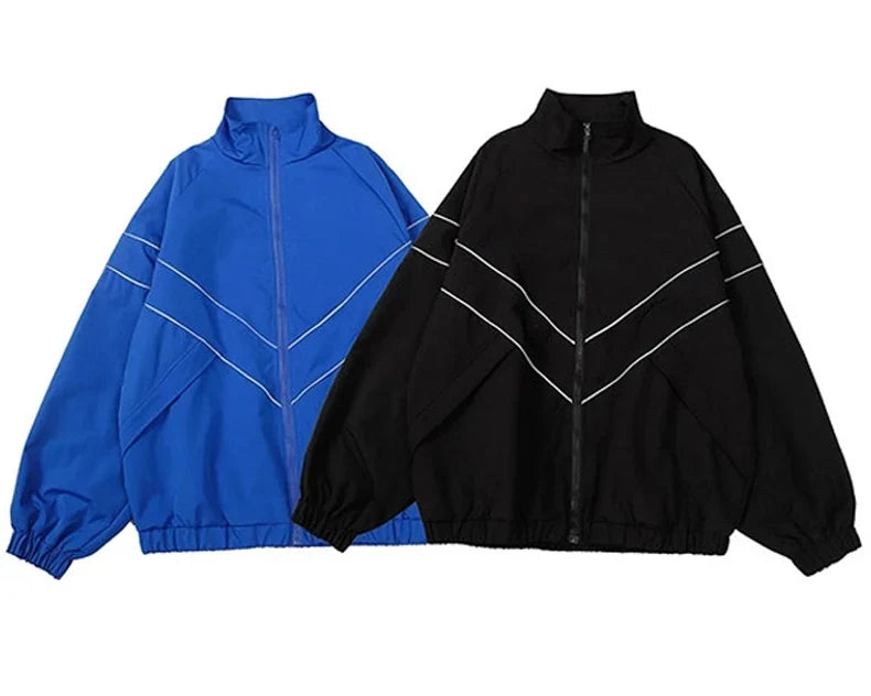 Hip Hop Varsity Jacket Men High Street Patchwork Color Black Windbreaker Coats Women Spring Autumn Thin Fashion College Jackets