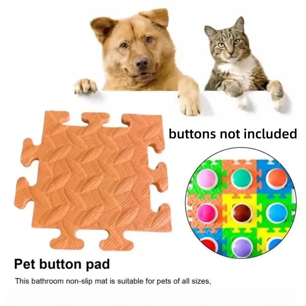 6pc Pet Button Puzzle EVA Pad Dog Cat Training Communication Buttons Anti Slip Mat Interactive Toy Multi-functional Pet Supplies