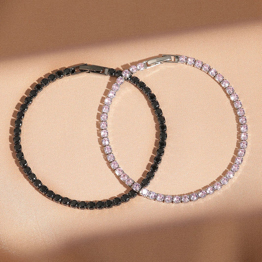 Fashion Zirconia Tennis Bracelet For Women Crystal Charm Designer Tennis Thin Chain Bracelet On Hand Wedding Jewelry