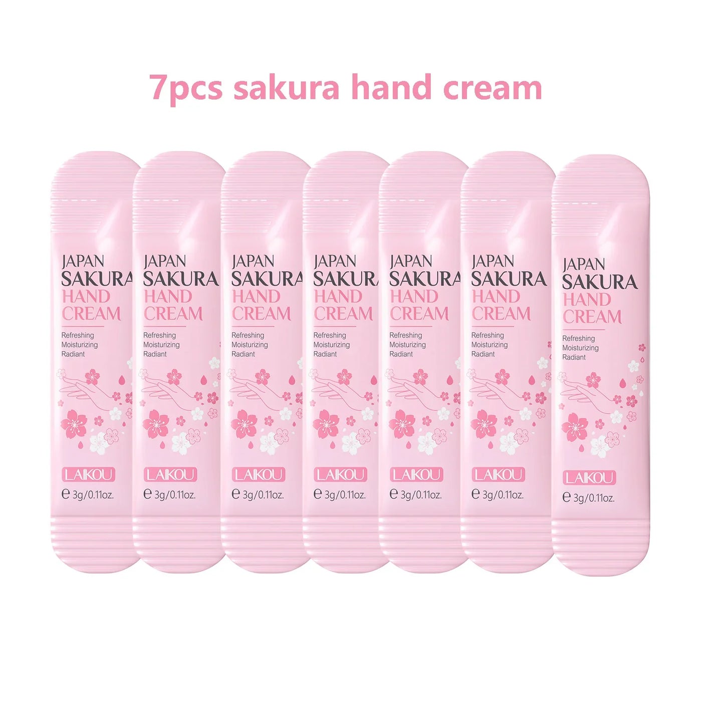7pcs Collagen Sakura Hand Cream Skin Soften Nourish Care Deep Cracked Repair Beauty Products Girl Moisturizing Hand Skin