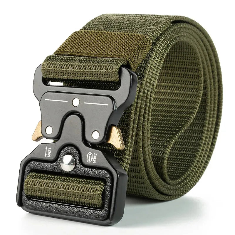 Tactical Quick Release Belt Military Style Nylon Waistband Durable Breathable Adjustable Outdoor Hiking Work Casual Belt for Men