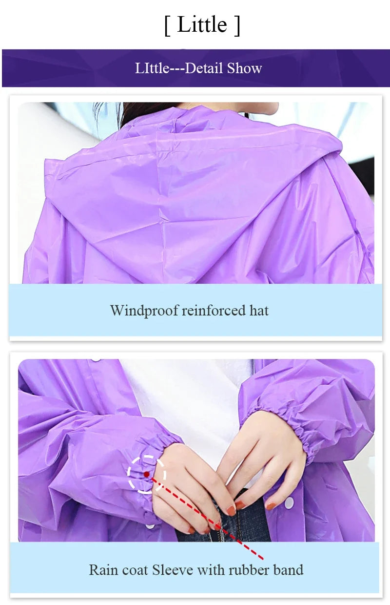 Raincoat Women Men Impermeable Thickened Waterproof Raincoat Tourism Outdoor Hiking Rain Poncho Raincoat Hooded Rain Coat