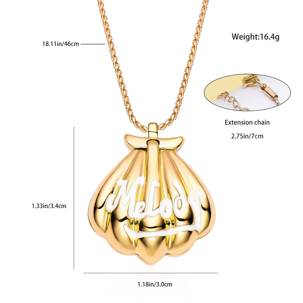 Fashion Melody Mermaid Shell Pendant Design New Luxurious Exquisite Romantic Necklace Jewelry for Wife Daughter Dream Gift
