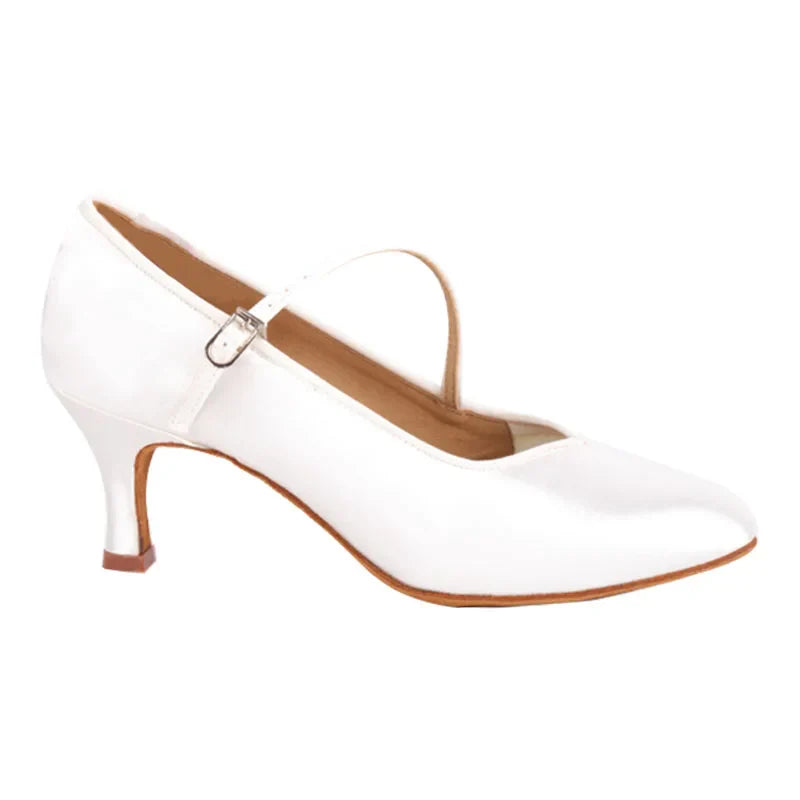 BD Dance Women Standard Shoes 138 ClASSIC Fresh Tan Satin High Heel Ladies Ballroom Dance Shoes Soft Outsole Modern Dance