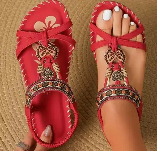 Women's Sandals Bohemian Sandals Outdoor Soft Sole Beach Sandals Platform Lightweight Women Casual Shoes Flat Plus Size Sandal