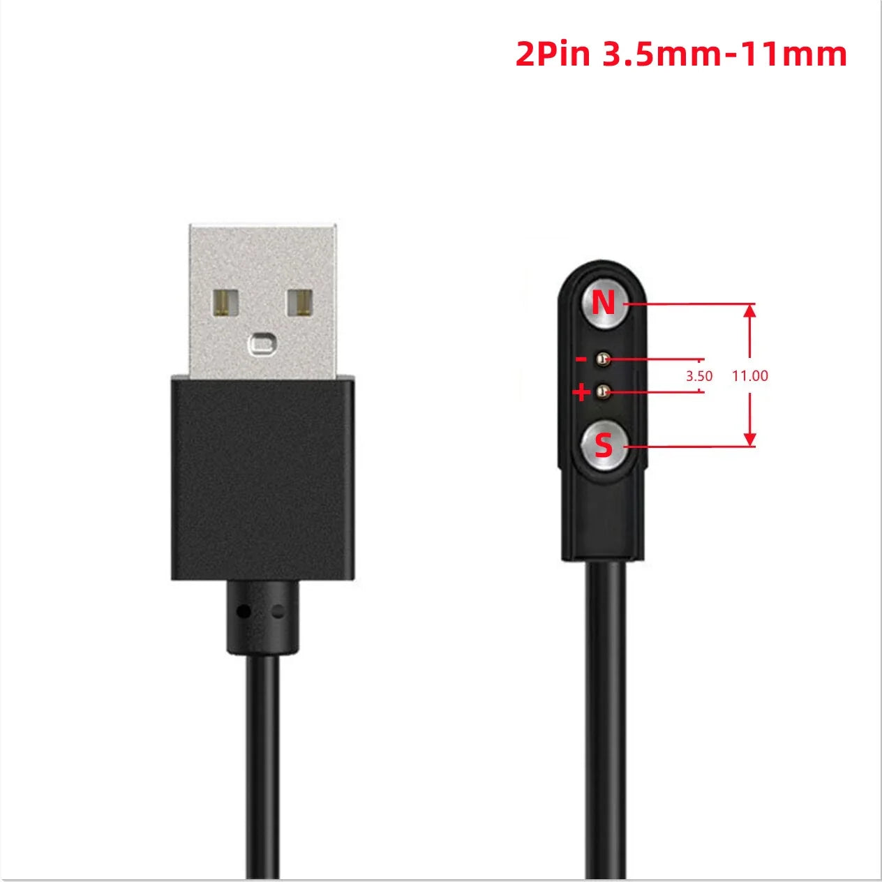 2Pin 4Pin 5Pin Magnetic Charging Cable USB to Pogo Pin for Smart Watch Earphone Wristband 60cm 5V Magnetic Dock Charger Adapter