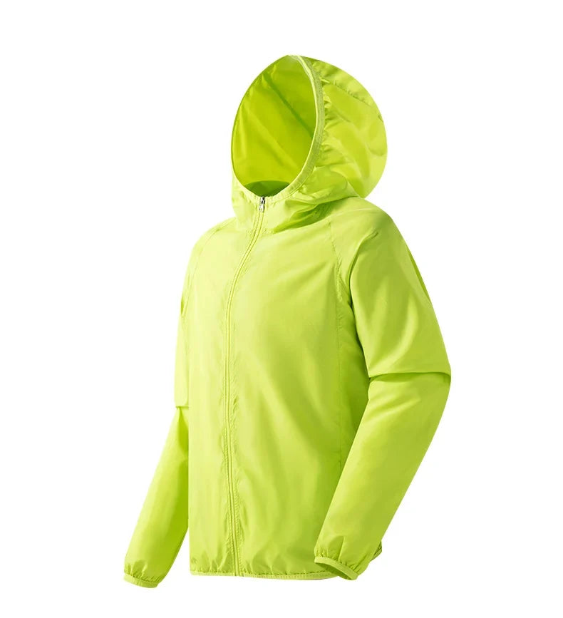 LNGXO Men's Women's Waterproof Hiking Jacket Quick Dry Sun Protection Windbreaker Camping Hunting Climbing Outdoor Rain Coat