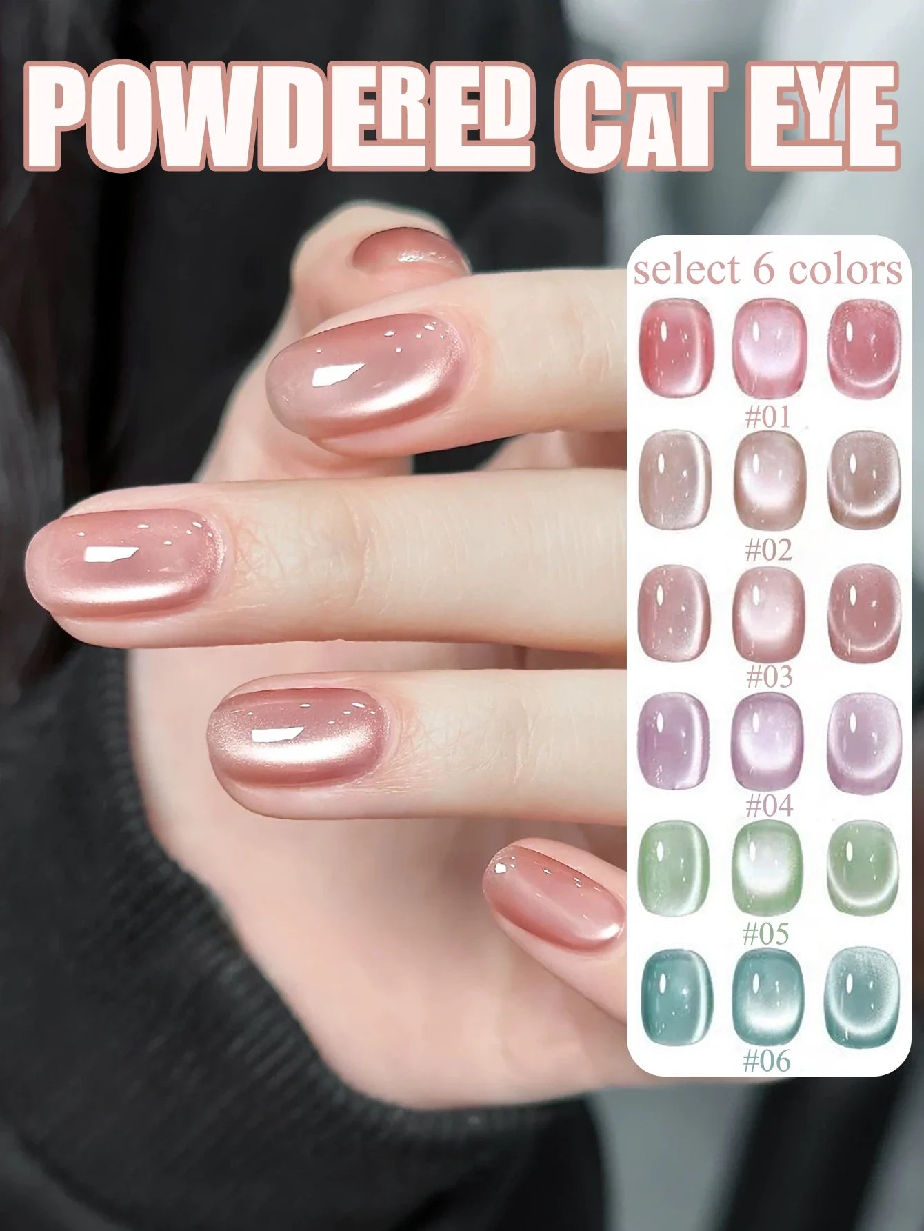 WS Black Glass Cat Magnetic Gel Nail Polish Punk Style Nail Art Manicure Varnis Semi Permanent Gel for Winter Nail Supplies