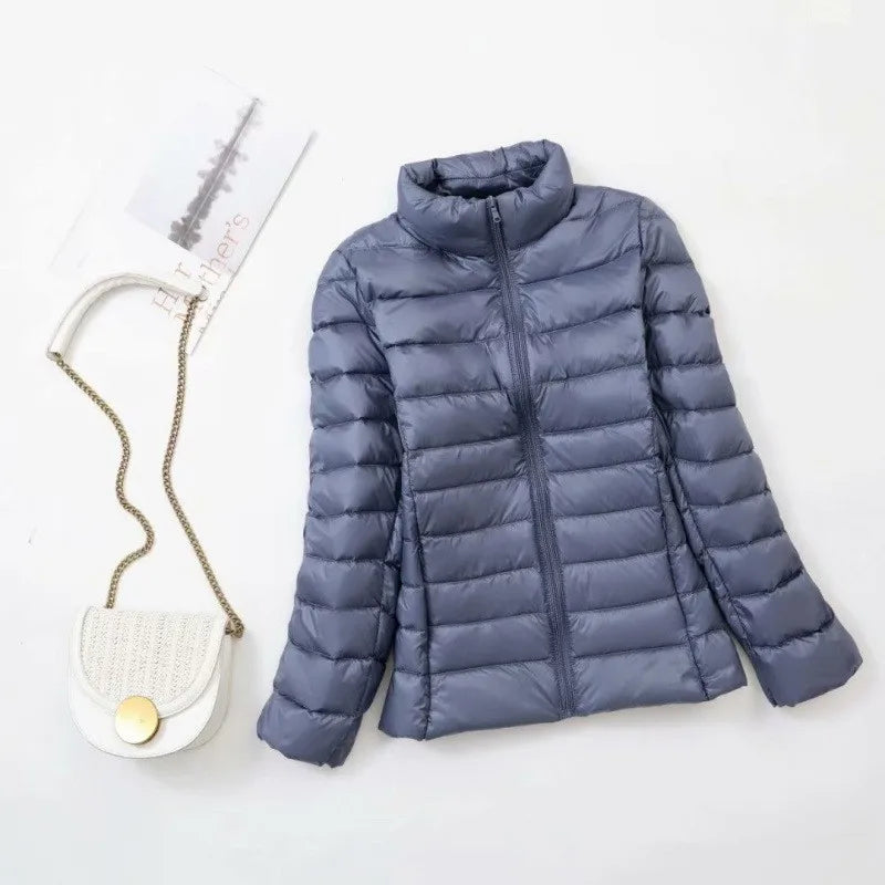 Light Down Coat Women Spring Jacket Fashion Short Ultra Lightweight Packable Puffer Coats Female Down Warm Slim Fit Parkas