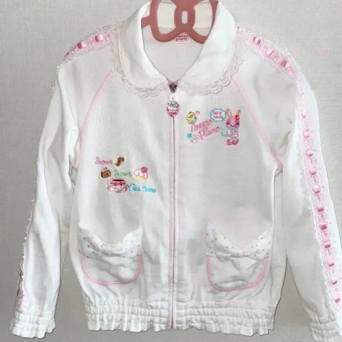 Japanese Cute Coat Embroidery Rabbit Ear Hooded Subculture Kawaii Y2k Tops Casual Fashion Sweet Coats Ropa Mujer Women Clothing
