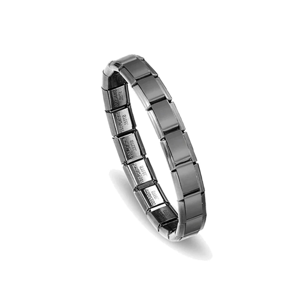 Unisex Minimalist Italian Modular Bracelet Stainless Steel Square Elastic Spliced Titanium Steel Polished Chain