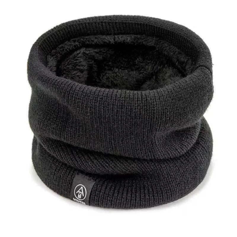 Winter Knitted Neck Warmer Thickened Plush Warm Scarf Windproof Cold Proof Men Women Outdoor Skiing Running Hiking Neck Cover