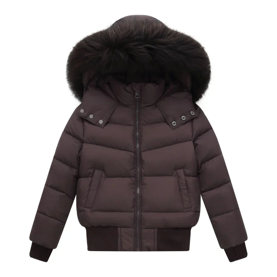 AP 2026 AW Winter down coat for kids High-quality white duck down coats waterproof fabric children outwear