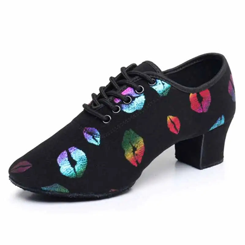 Women Latin Dance Shoes Jazz Ballroom Salsa Dancing Shoes Woman High Heels Children Training Modern Tango Dance Sneakers Female