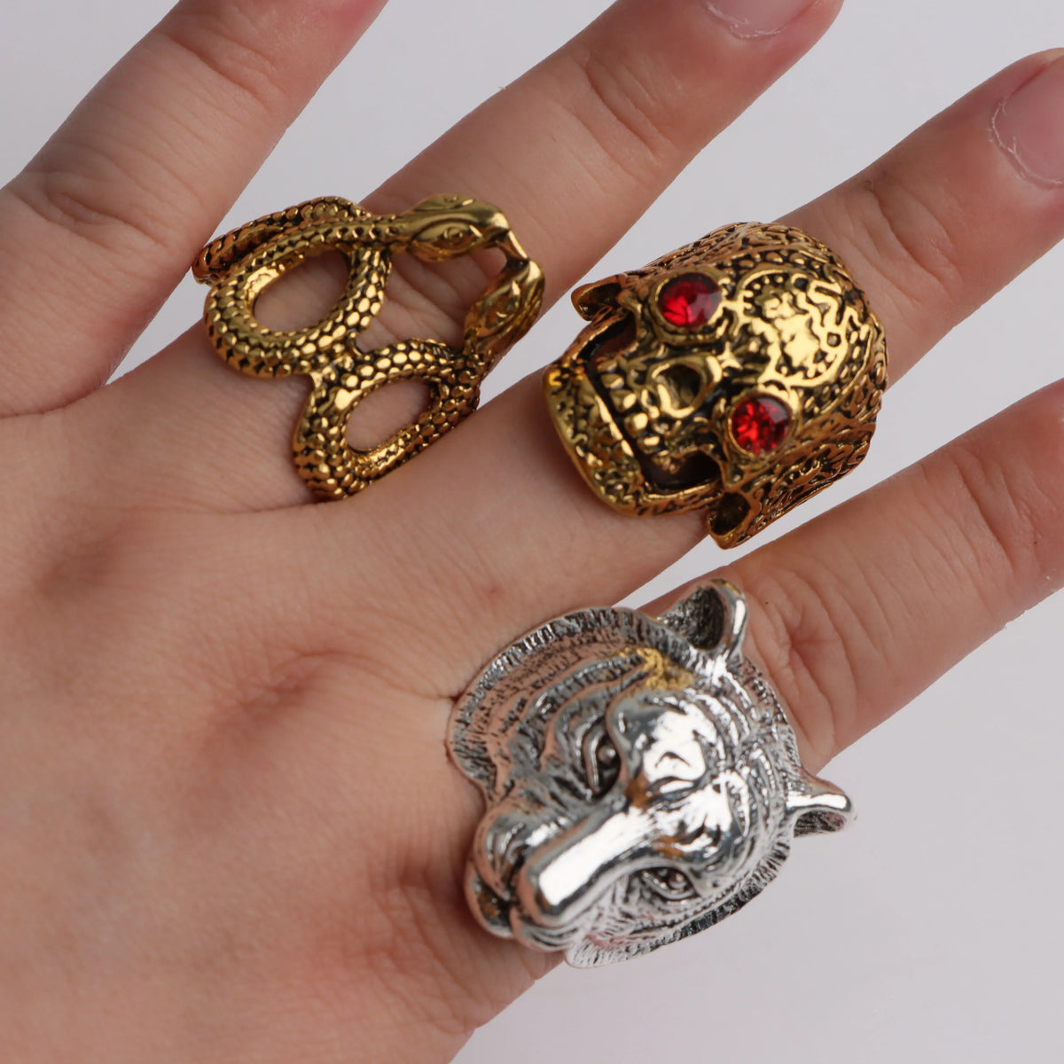 10/20/30/50Pcs/Lot Fashion Retro Punk Classic Skull Owl Rings for Men Women Hip Hop Jewelry Accessories Party Gifts Mix Style