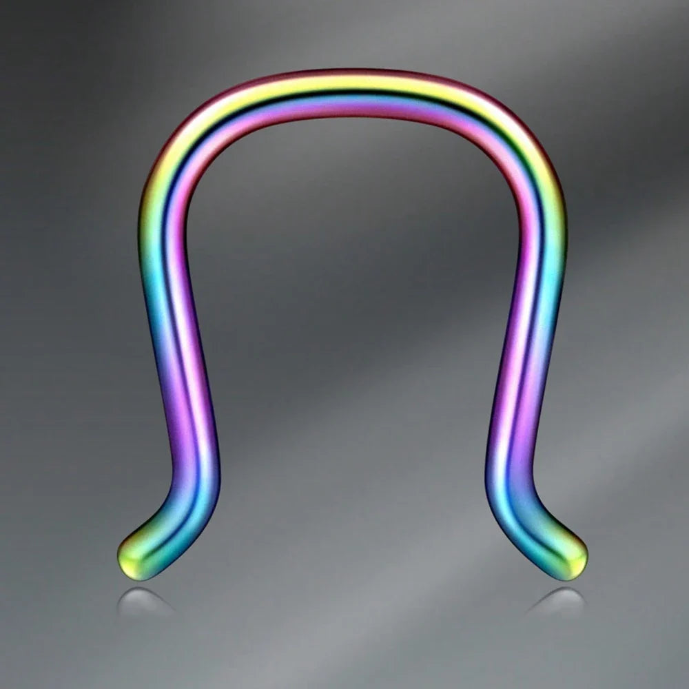 1pc Stainless Steel Nose Septum Clicker 20G 16G Flower Cubic Zirconia Decorated Piercing Nose Ring, Suitable For Daily Wear