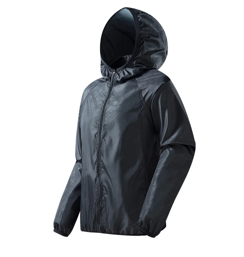 LNGXO Men's Women's Waterproof Hiking Jacket Quick Dry Sun Protection Windbreaker Camping Hunting Climbing Outdoor Rain Coat