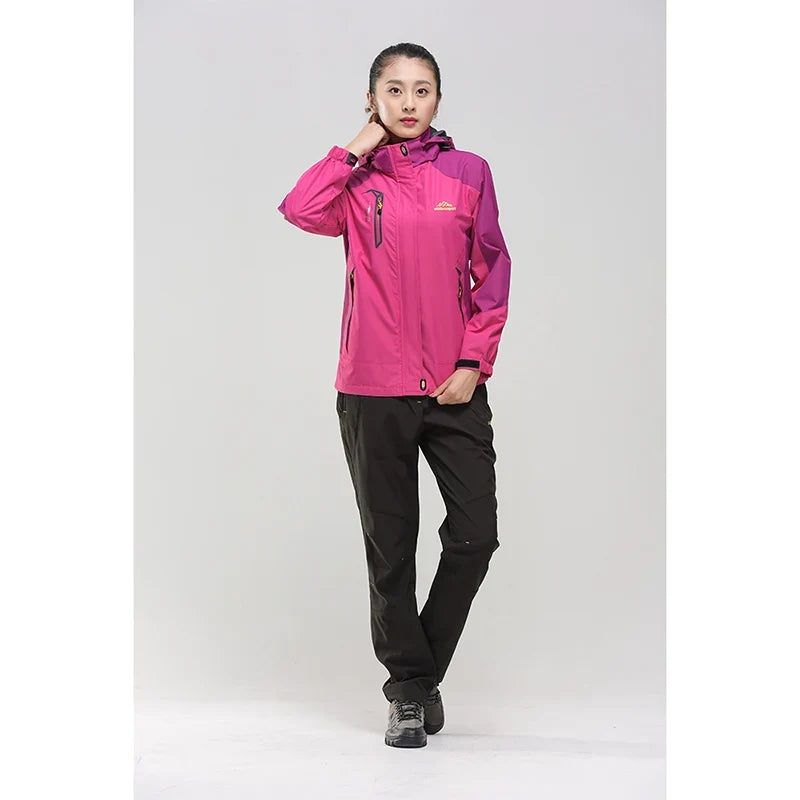 TRVLWEGO Women's Waterproof Hiking Jacket Windproof Windbreaker Camping Hunting Climbing Trekking Fishing Coat Outdoor Clothing