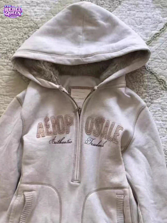 Japanese Y2K Punk Subculture Jacket Women Oversized Zip Up Hooded Sweatshirt Sexy Casual Vintage Streetwear Fashion Chic Clothes