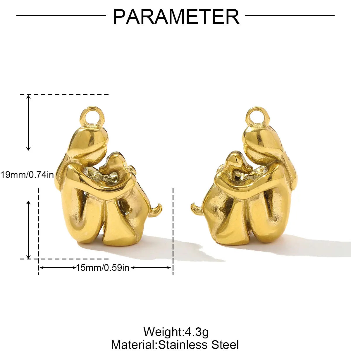 3pcs/Lot Stainless Steel 3D The Triumphal Arch Lovers Pendants Boot Heart Eye DIY Charms Women French Love Dog Dream Jewelry