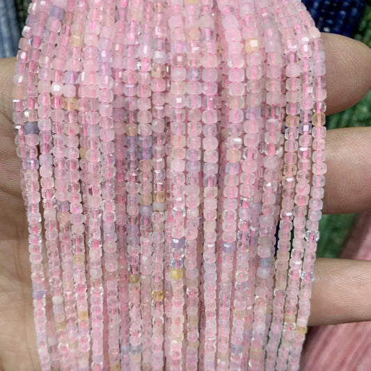 2x2mmNatural Colored Tourmaline Blue Tourmaline Faceted Cube Beads Square Stone Beads for JewelryDIY Making  Gemstone Loose Bea