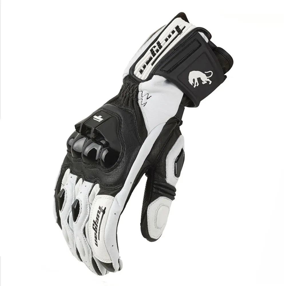 Motorcycle Gloves Black Racing Genuine Leather Motorbike White Road Riding Team Glove Summer Winter Wearable for Furygan AFS 18