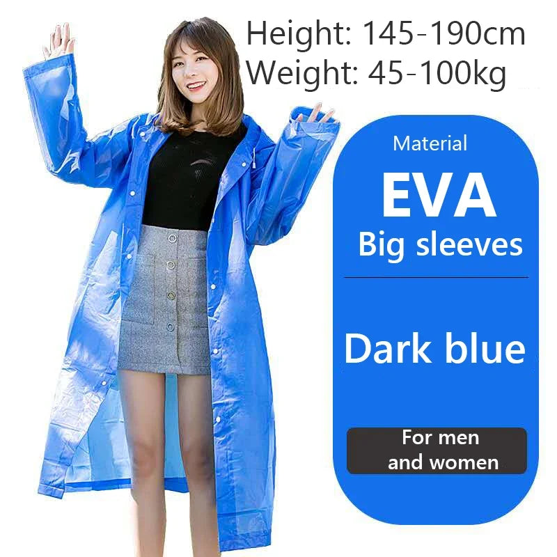 Raincoat Women Men Impermeable Thickened Waterproof Raincoat Tourism Outdoor Hiking Rain Poncho Raincoat Hooded Rain Coat