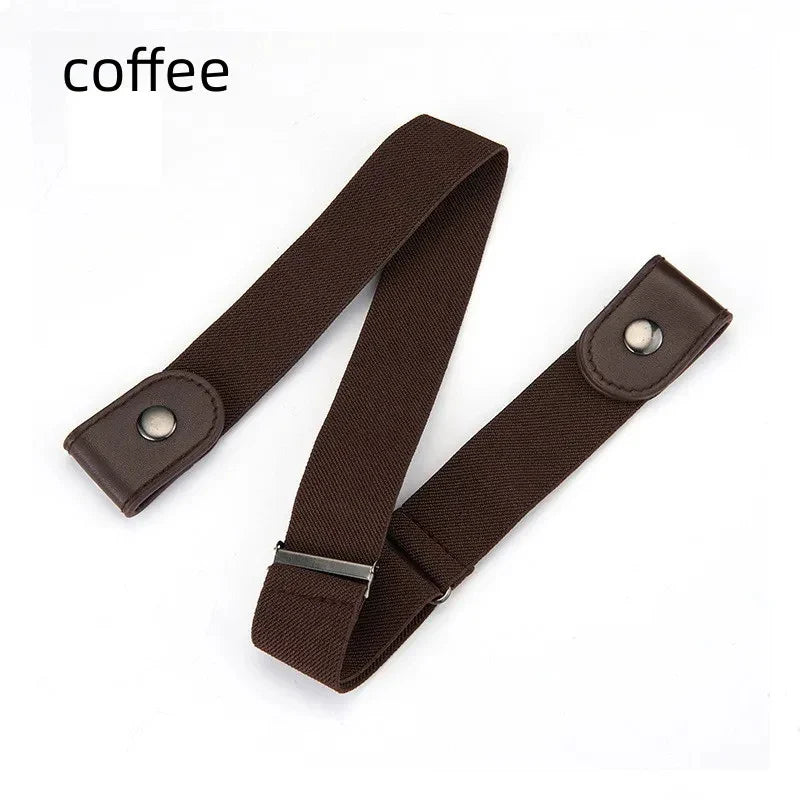 Buckle-Free Invisible Elastic Belt Adjustable Stretch Waist Band for Women Men Jean Pants Dress No Buckle Easy to Wear