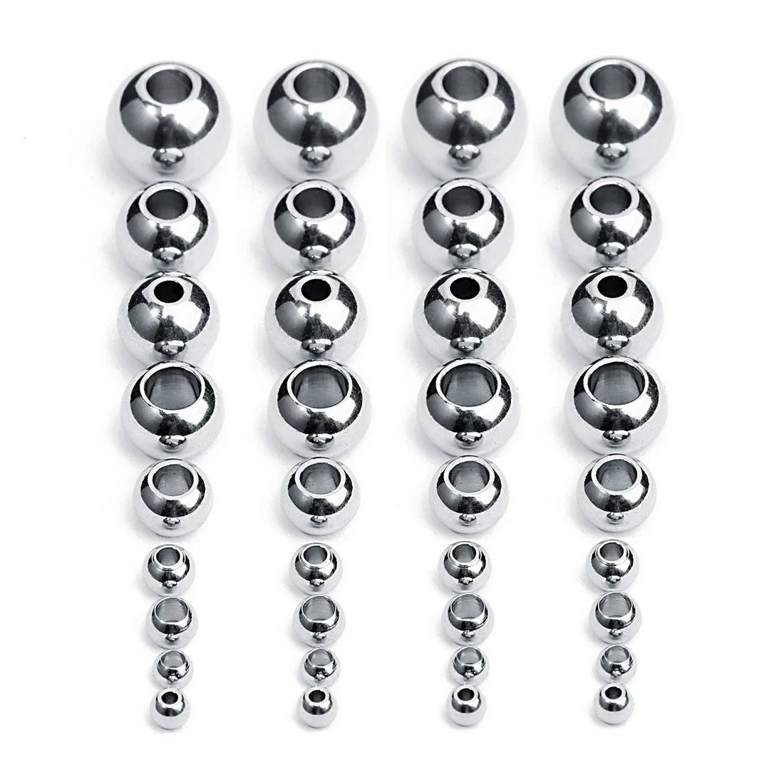 2-10mm High Quality Stainless Steel Beads for Jewelry Making Loose Spacer Beads DIY Bracelet Necklace Bracelets Wholesale