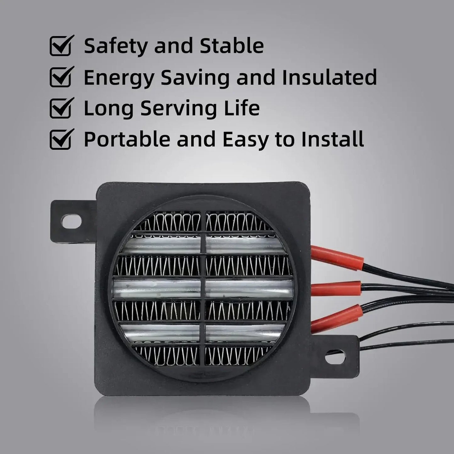 12V 24V 48V 110V 220V PTC Heater 50~400W Ceramic Thermostatic Insulated Heater With Fan Pet Insulation Incubator Electric Heater
