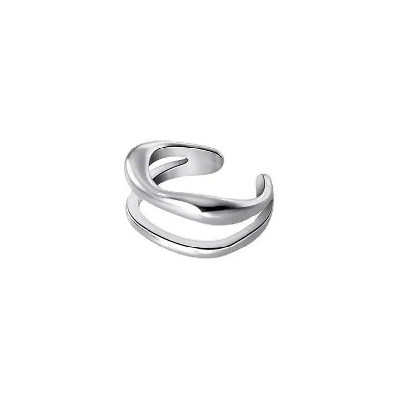 1Pc Ear Cuff Earrings Non-Piercing Double Layer Cuff Ear Clip Earring for Women Fake Cartilage Simple Y2K Jewelry 2025 New