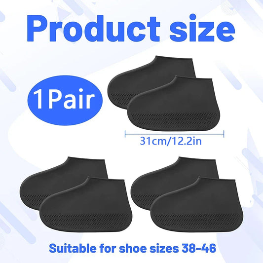 Reusable Waterproof Rain Shoe Covers Non-Slip Overshoes for Men & Women Outdoor Fishing Commute & Household Use Home Garden