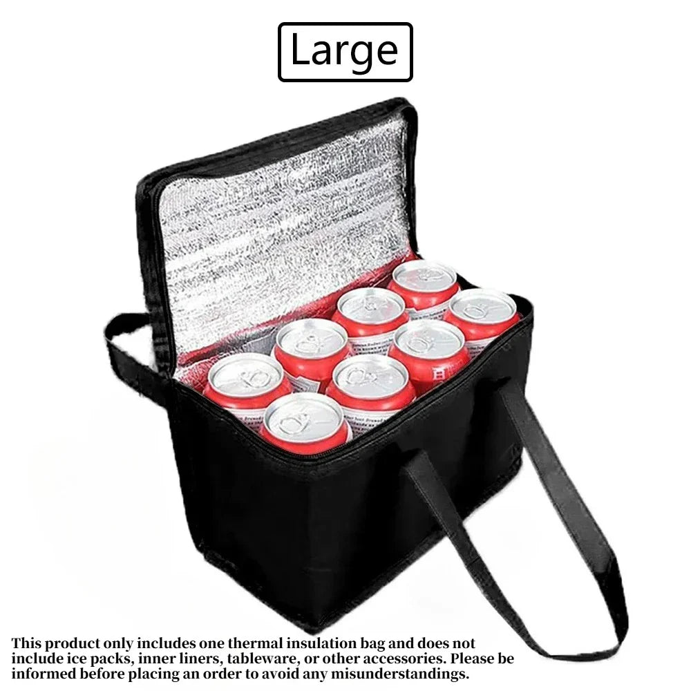 Foldable Insulated Lunch Cooler Bag Portable Thermal Food & Drink Carrier for Picnic Work Beer Delivery
