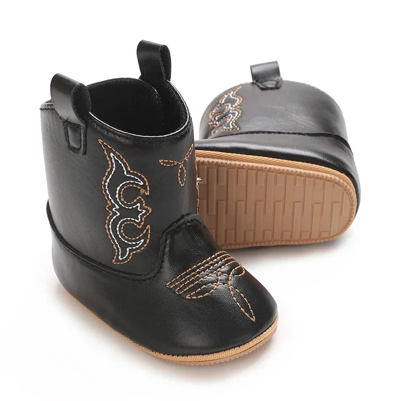 Baby Boys Girls Winter Boots 0-12 Months Western Denim First Walkers Warm Casual Fashion