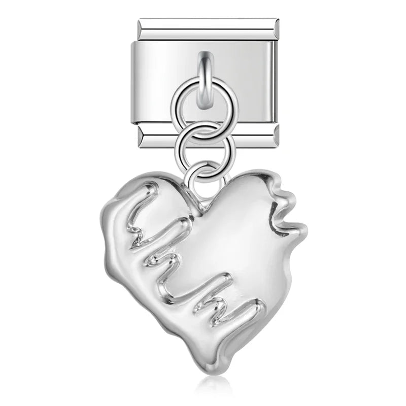 Hapiship 9mm Width Original Daisy Unicorn Angel Cup Santa Claus Italian Charm Fit Bracelet Stainless Steel Jewelry Making DJ050