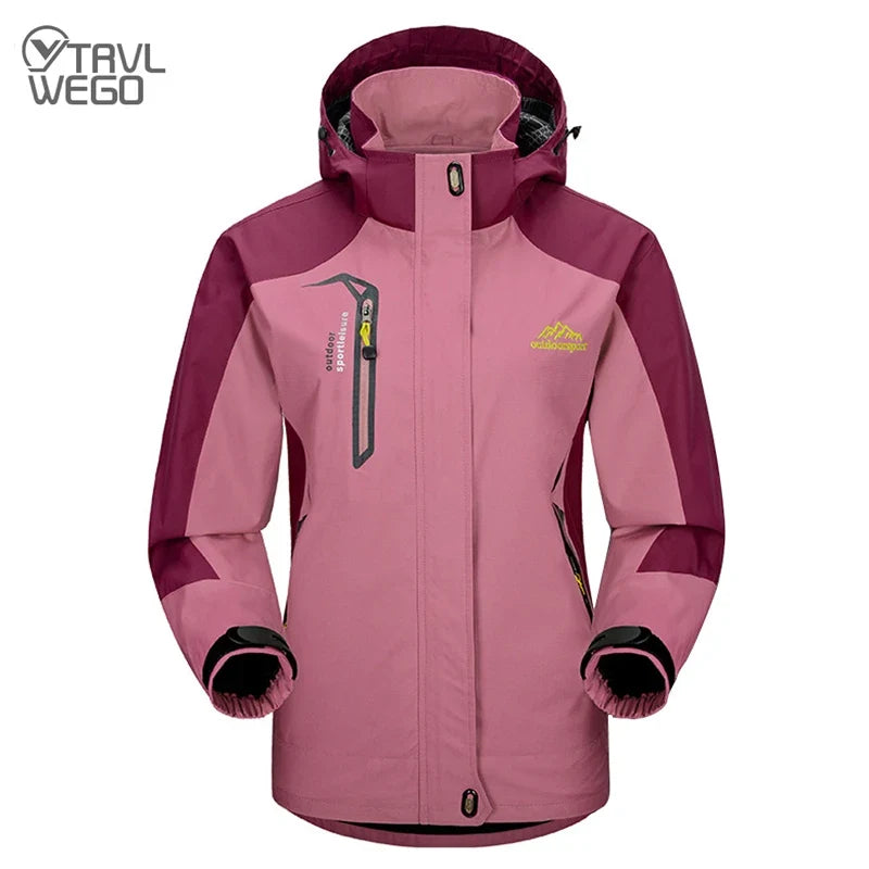 TRVLWEGO Women's Waterproof Hiking Jacket Windproof Windbreaker Camping Hunting Climbing Trekking Fishing Coat Outdoor Clothing
