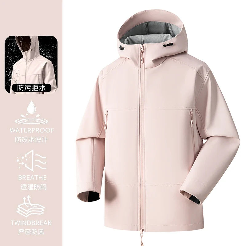 Unisex Waterproof Windproof Hooded Jacket Multi Color Outdoor Hiking Coat
