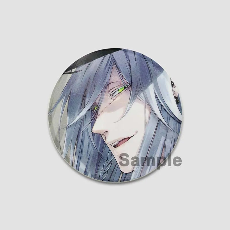 58MM Cartoon Comics Black Butler Creative DIY Badge Tinplate Plastic Pins Button Brooches for Backpack Accessories Jewelry Gifts