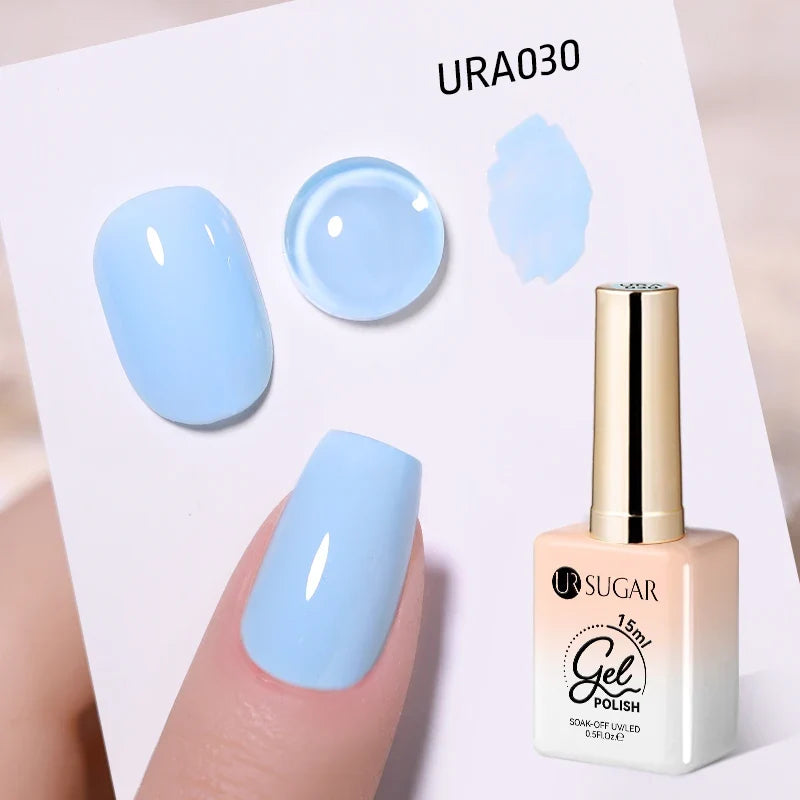 UR SUGAR 15ml Jelly Milky White Translucent Color Gel Polish Semi Permanent UV Gel Nail Art Soak Off Gel Varnish Latest Fashion