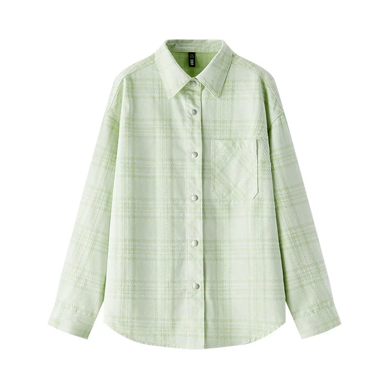 Semir Denim Shirt Women Oversize Spring 2025 New Spring Checkered Blouse Plaid Jacket