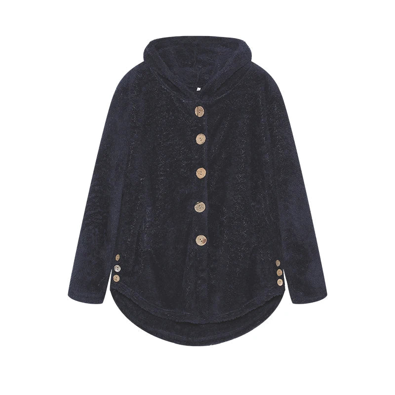 Fashion Trend Autumn and Winter Press-pleated Printed Turn-collar Long-sleeved Shirt Two-piece Furry Coat
