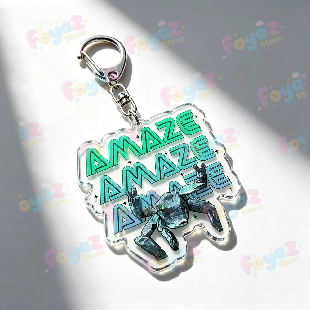 Rocky Amaze Amaze Keychains for Accessories Bag Charm Project Hail Mary Mission Crest Keyrings Jewelry Fans Gifts