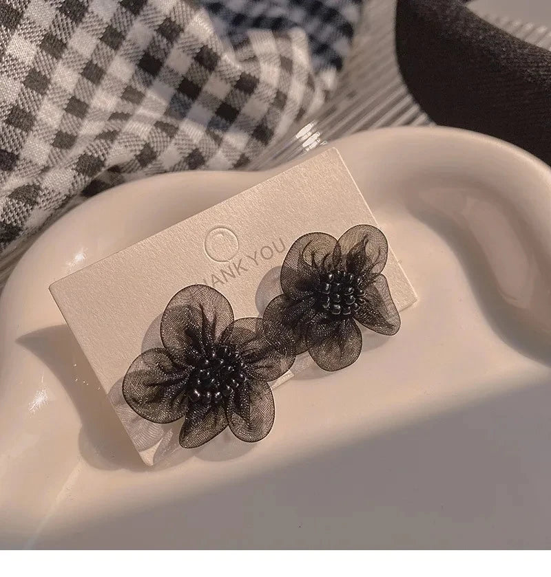 New Fashion Sweet Design Spring/Summer Blue Pink Enamel Flower Light Luxury High End Earrings Party Gifts for Women Jewelry