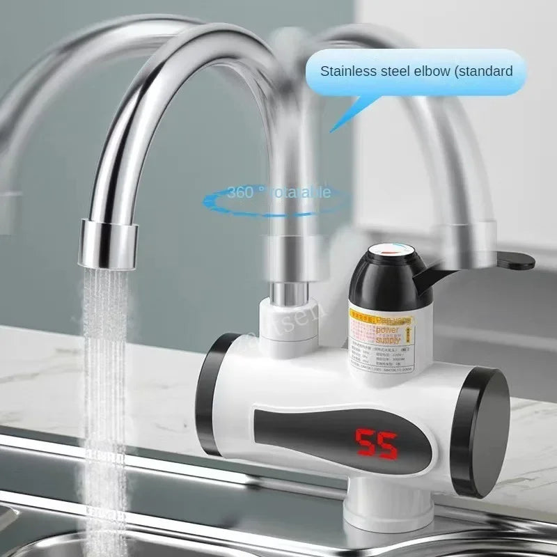 3000W Electric Kitchen Water Heater Tap Instant Hot Water Faucet Heater Cold Heating Faucet Tankless Instantaneous Water Heater