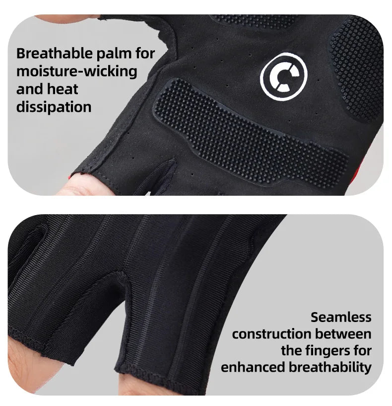CXWXC Cycling Half Finger Gloves Men Women Breathable Anti-slip Glove Fitness Sport Training Gloves With Extended Wrist Guard
