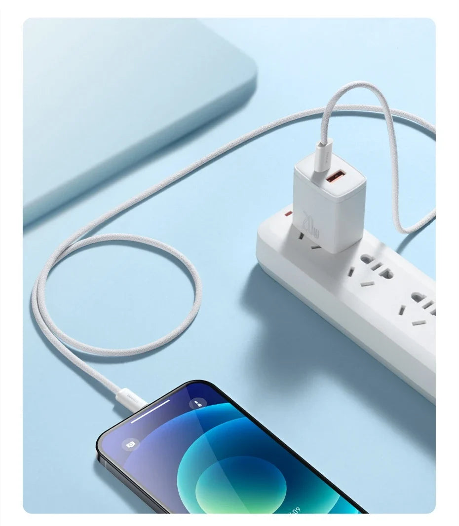 Baseus USB C Cable For IPhone 14 13 12 11 Pro Max Xs Plus 20W 30W Fast Charging Cable Type C Data Wire For ipad Macbook