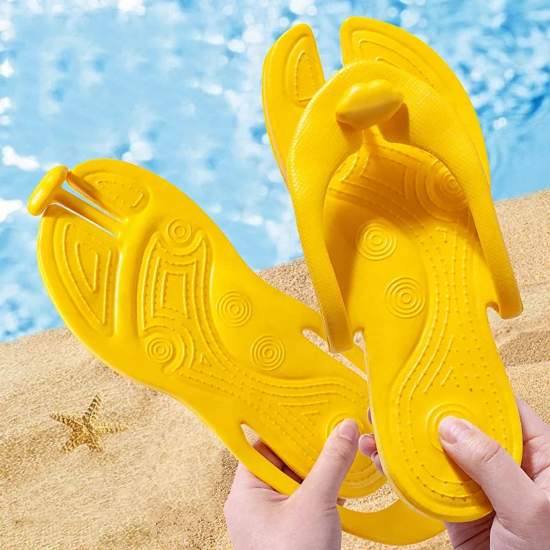 Folding Slippers Trip Travel Portable Slides Women Men Light Home Hotel Salon Homestay Guest Use Sandals Bathing Beach Shoes