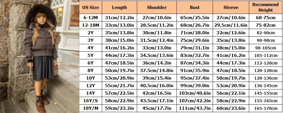 AP 2026 AW Winter down coat for kids High-quality white duck down coats waterproof fabric children outwear