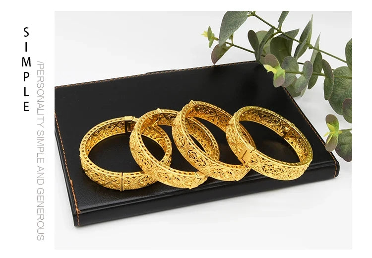 Indian Gold Color Tassel Bracelets Ring For Women Dubai African Hard Charm Bangles Wedding Arabic Hand Jewelry Party Gifts