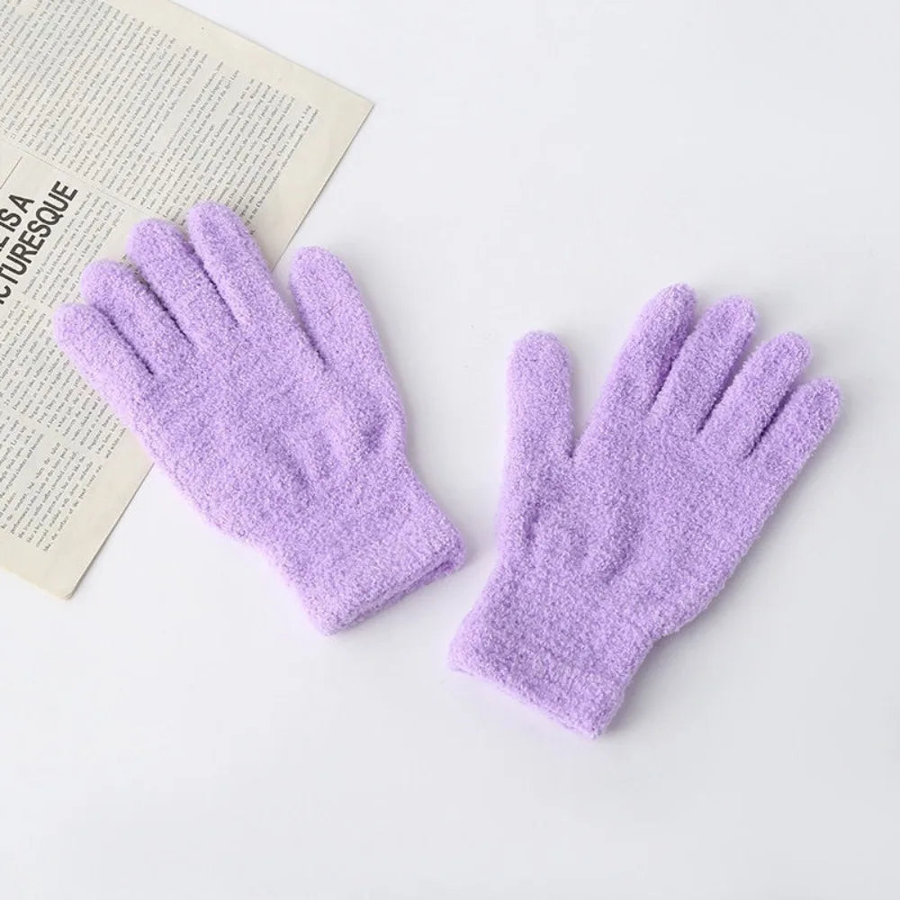 Fashion Thickened Furry Gloves Cold-proof Warm Winter Gloves Windproof Breathable Five Finger Gloves Winter